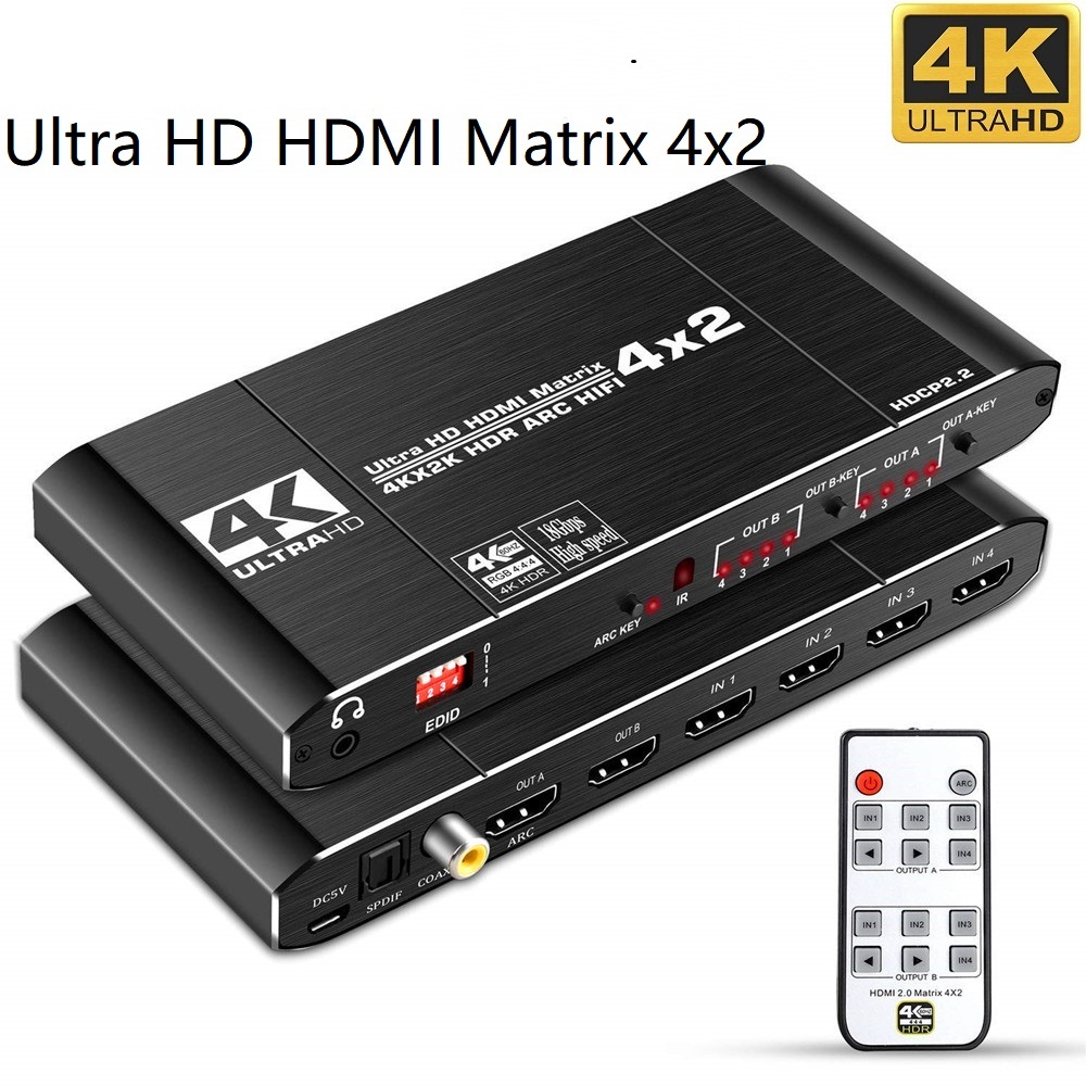 Hdmi Matrix Switch - Divisor de interruptor matricial 2,0 compatible