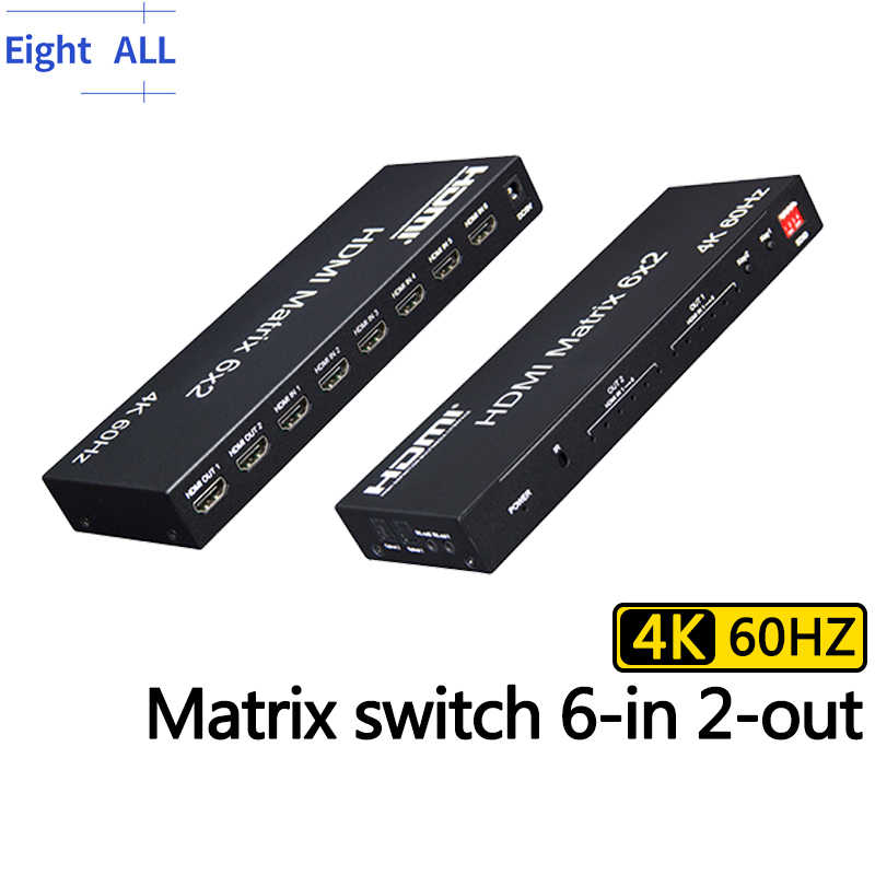 Hdmi Matrix Switch - Interruptor Matrix HDMI 6x2 4K 60Hz