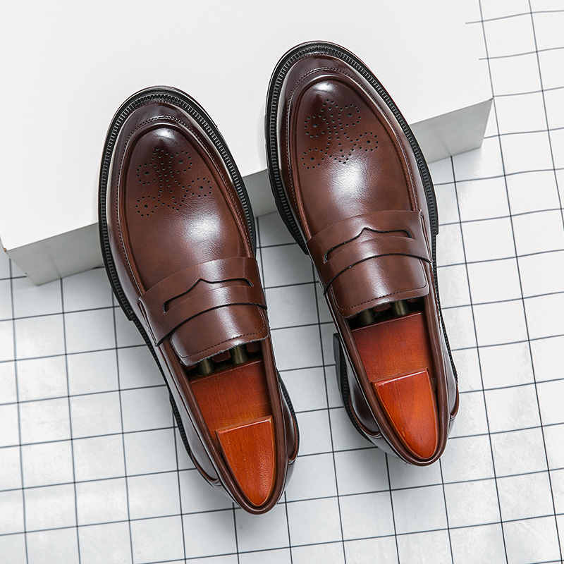 Office High Tech - Zapatos Brogue Clásicos de Cuero para