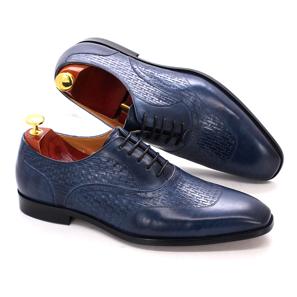 Office High Tech - Zapatos Oxford de cuero genuino de
