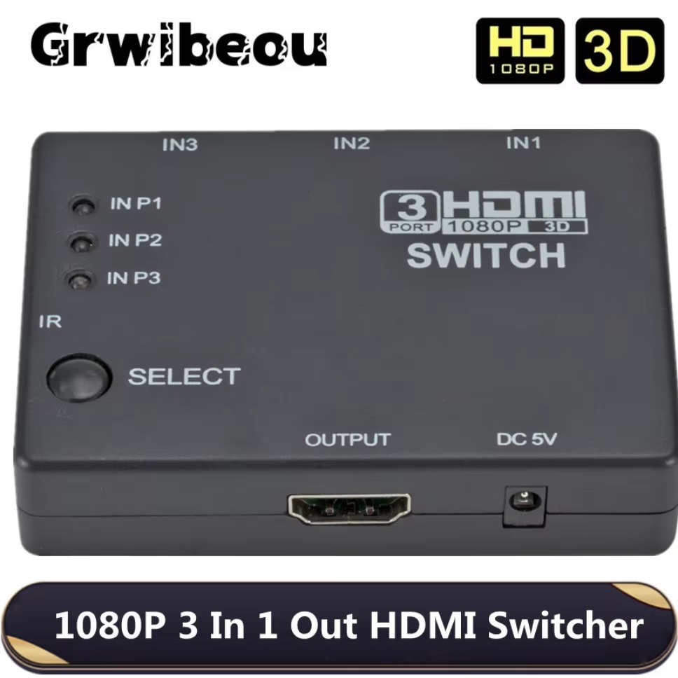 Hdmi Matrix Switch - Conmutador HDMI 3x1, Conmutadores KVM, Adaptador