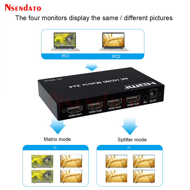 Matriz HDMI 4K 60Hz 2x4 para D - Hdmi Matrix Switch reseña y precio