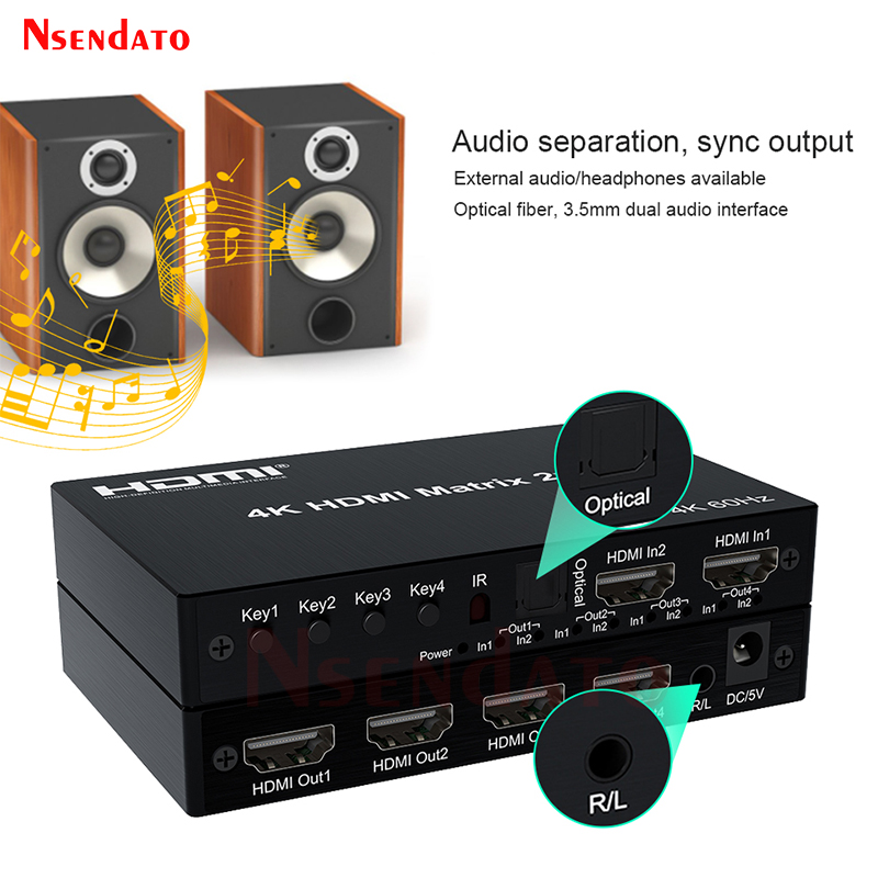 Matriz HDMI 4K 60Hz 2x4 para D - Hdmi Matrix Switch reseña y precio