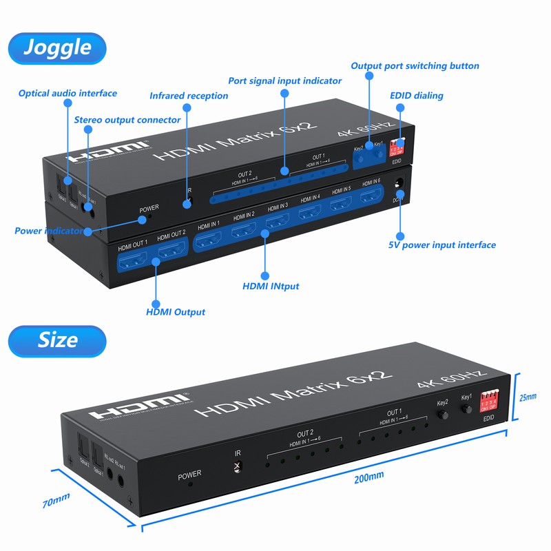 Controlador de pared de vídeo  - Hdmi Matrix Switch reseña y precio