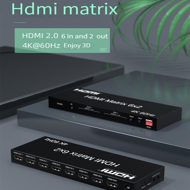 Interruptor Matrix HDMI 6x2 4K - Hdmi Matrix Switch reseña y precio