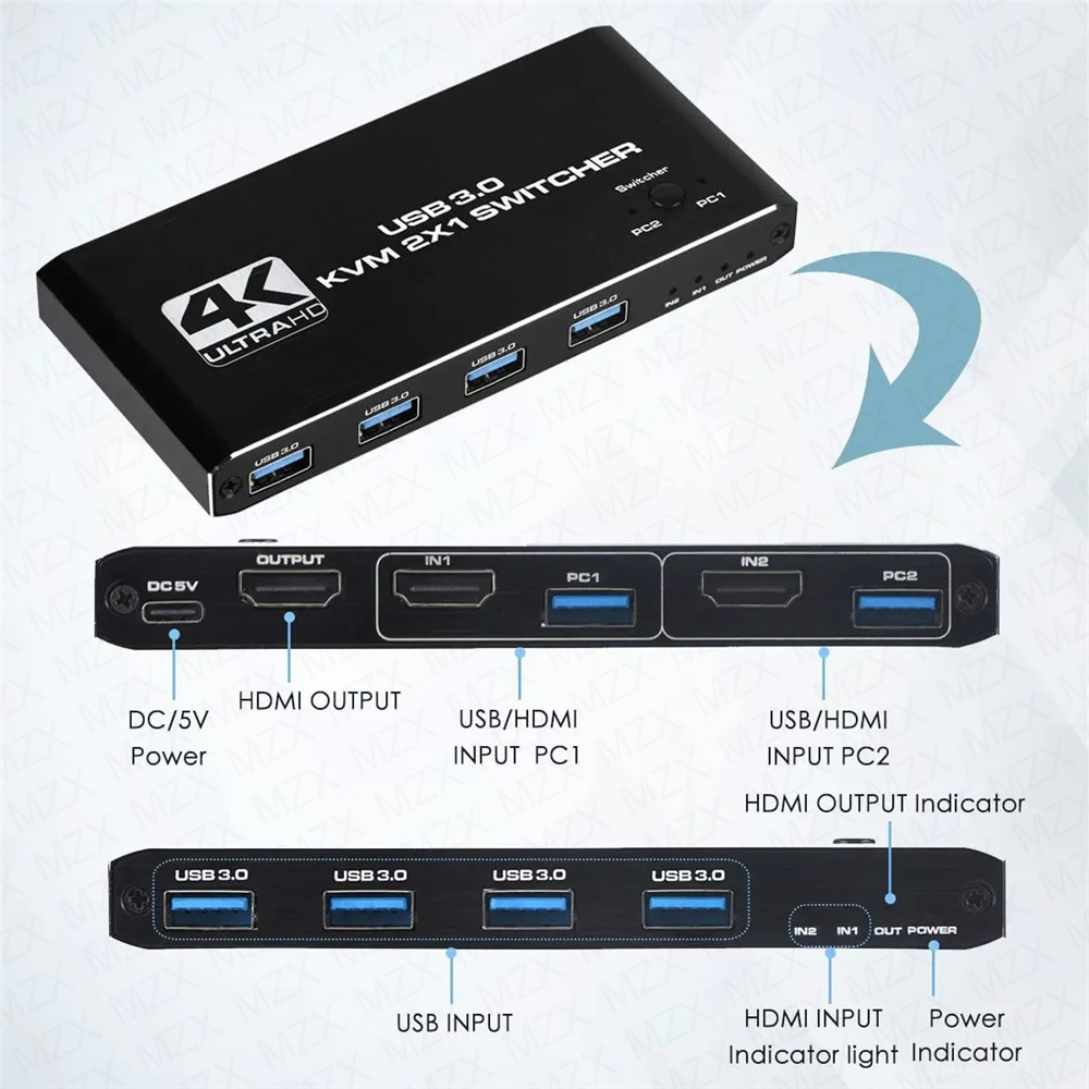 Conmutador KVM 4K 60Hz, Hub US - Hdmi Matrix Switch reseña y precio