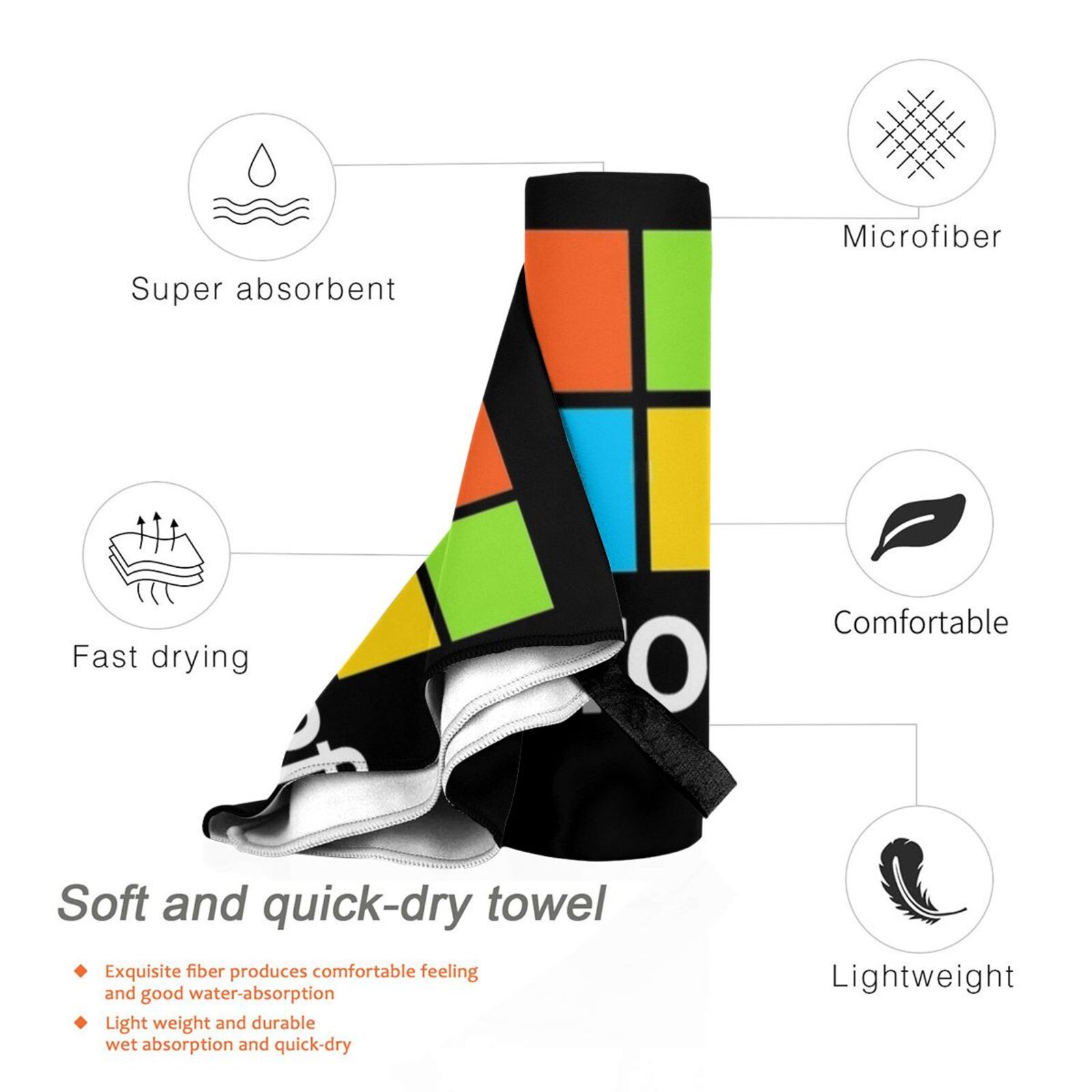 Microsoft Tipo Toalla de baño  - Office Tech Logo reseña y precio