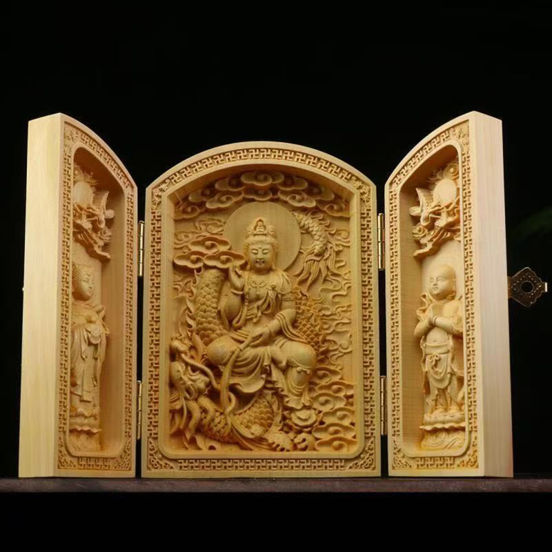 Tallado en madera Guanyin, dio - Office High Tech reseña y precio