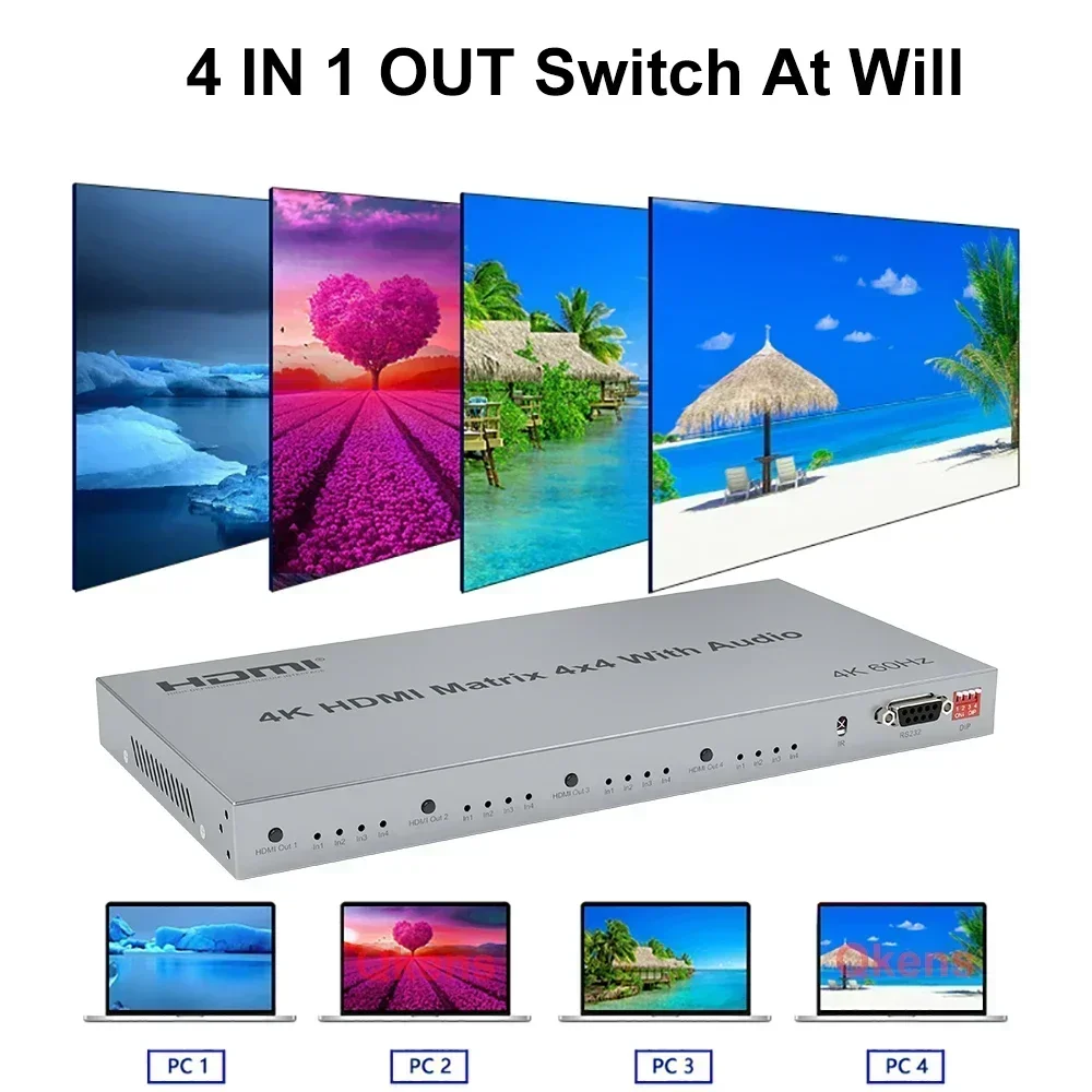 Matriz HDMI 4x4 4K 60Hz con Ex - Hdmi Matrix Switch reseña y precio