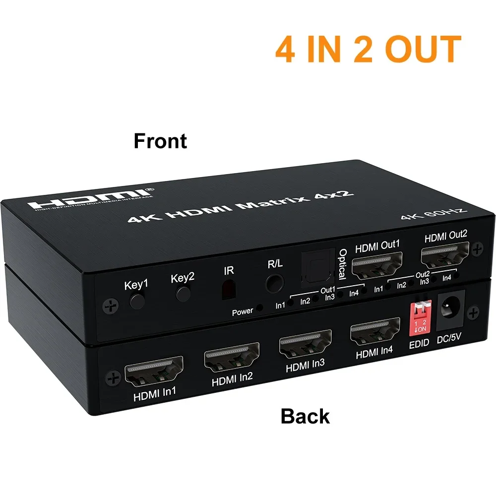 Matriz HDMI 4x2 4K 60Hz con Ex - Hdmi Matrix Switch reseña y precio
